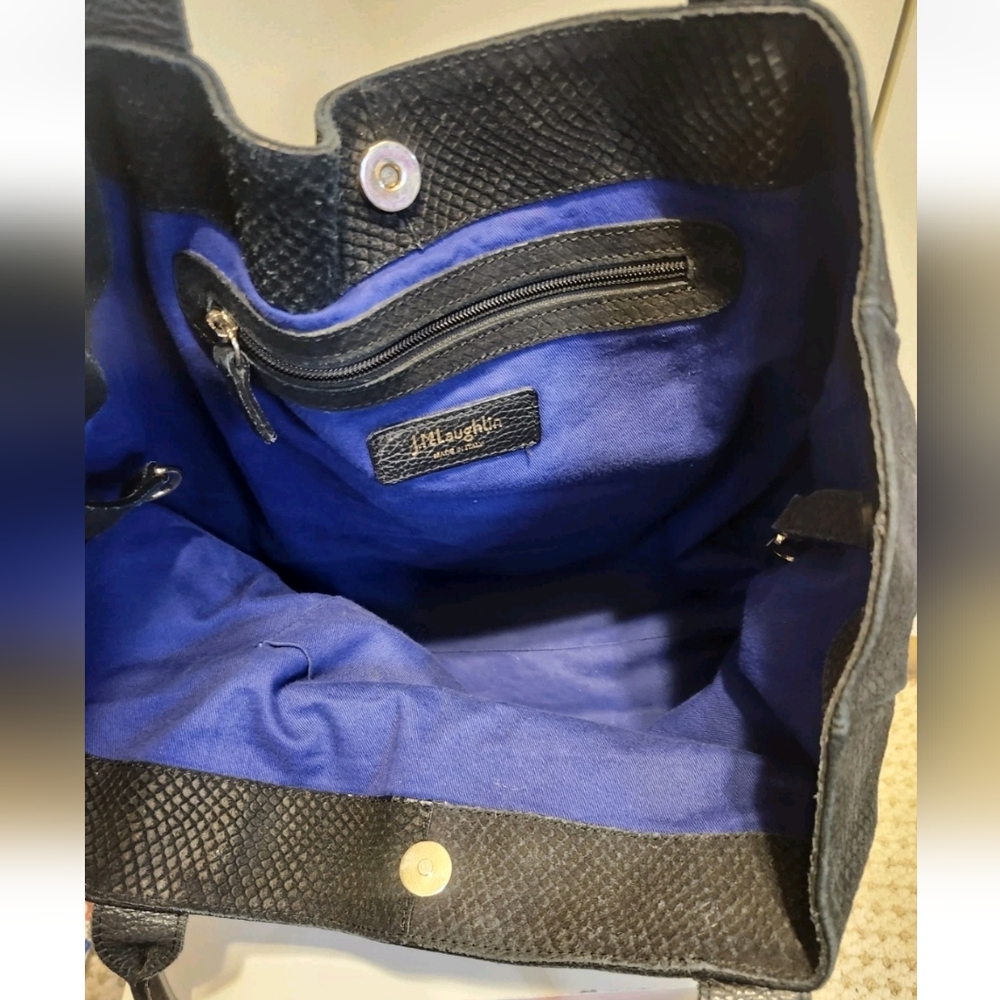 J. McLaughlin Black Python Print Embossed Leather… - image 9